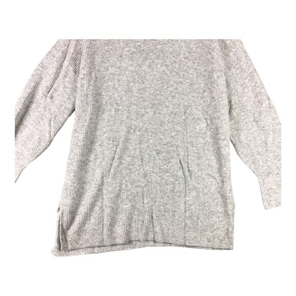 Halogen Womens 1X Heather Grey V-Neck Ribbed Long Pullover Sweater NWT - Picture 8 of 14